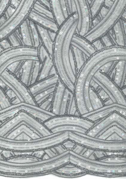 EMB BEADED TULLE - SMOKEY GREEN